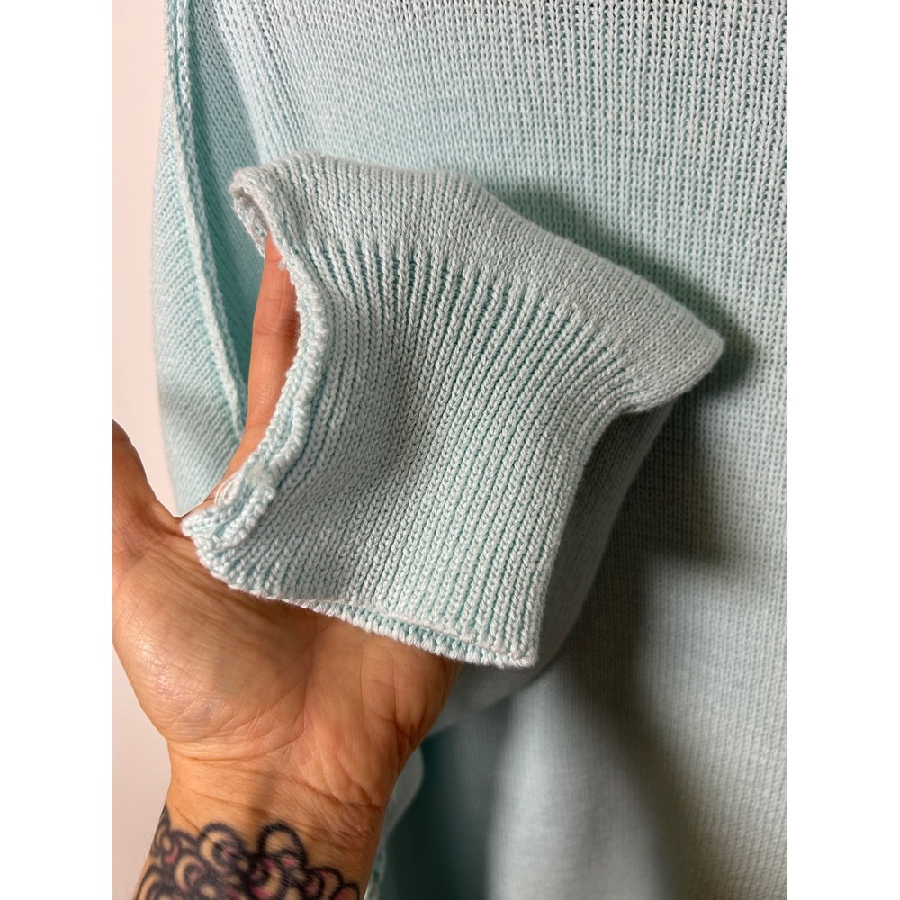 Simply Southern Womens American Flag Patch Knit Sweater Cotton XXL Light Blue - Picture 5 of 5